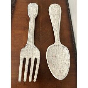 Rustic Kitchen Wall Decor, Fork and Spoon Utensils, Dining Room Breakfast